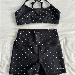 Alo Yoga Women’s Airlift Polka Dot Bra & High Waist Short - Size Small